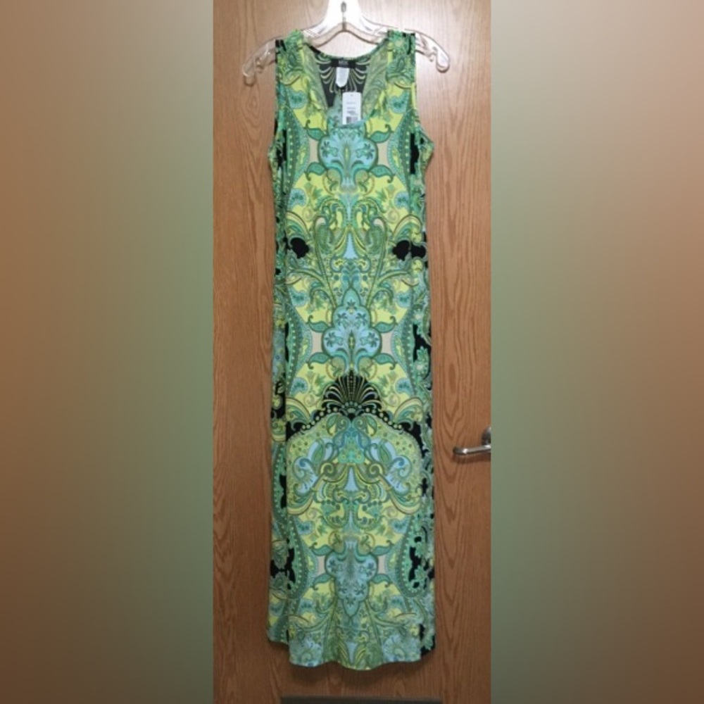 MSK Green Multi Maxi Dress